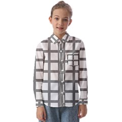 Grid Box Kids  Long Sleeve Shirt