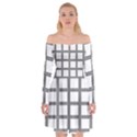 Grid Box Off Shoulder Skater Dress View1