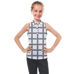 Grid Box Kids  Sleeveless Polo Tee