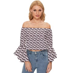 Halloween Off Shoulder Flutter Bell Sleeve Top by nateshop