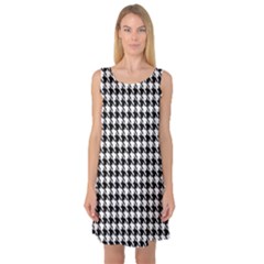 Houndstooth Sleeveless Satin Nightdress by nateshop