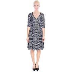 Grid Wrap Up Cocktail Dress