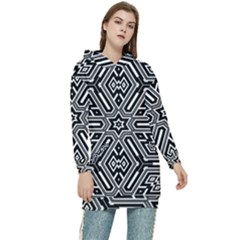 Grid Women s Long Oversized Pullover Hoodie