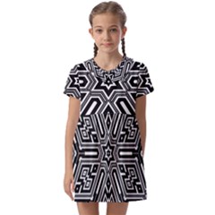 Grid Kids  Asymmetric Collar Dress