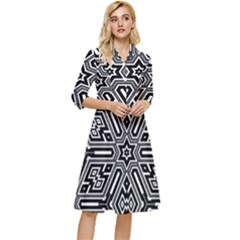 Grid Classy Knee Length Dress