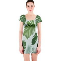 Leaves Short Sleeve Bodycon Dress by nateshop