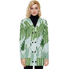 Leaves Button Up Hooded Coat 