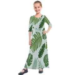 Leaves Kids  Quarter Sleeve Maxi Dress by nateshop