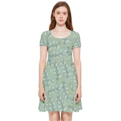 Leaves-pattern Inside Out Cap Sleeve Dress by nateshop