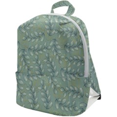 Leaves-pattern Zip Up Backpack by nateshop
