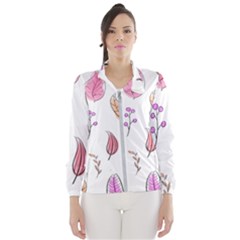 Leaves-pink Women s Windbreaker by nateshop