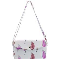 Leaves-pink Removable Strap Clutch Bag by nateshop