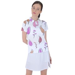 Leaves-pink Women s Polo Tee