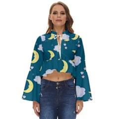 Moon Boho Long Bell Sleeve Top