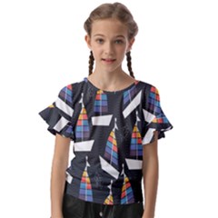 Non-seamless Kids  Cut Out Flutter Sleeves by nateshop