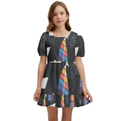 Non-seamless Kids  Short Sleeve Dolly Dress by nateshop