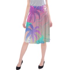 Palm-trees Midi Beach Skirt