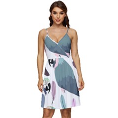 Parrot V-neck Pocket Summer Dress  by nateshop