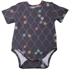 Pattern Flower Baby Short Sleeve Onesie Bodysuit