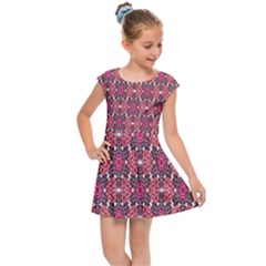 Pattern Motif Kids  Cap Sleeve Dress