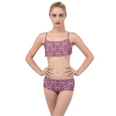 Pattern Motif Layered Top Bikini Set by nateshop