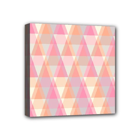 Pattern Triangle Pink Mini Canvas 4  x 4  (Stretched)