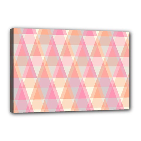 Pattern Triangle Pink Canvas 18  X 12  (stretched) by nateshop