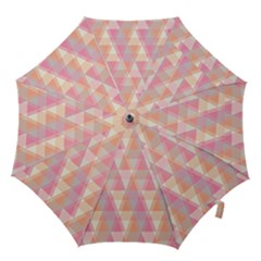 Pattern Triangle Pink Hook Handle Umbrellas (medium)