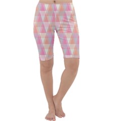 Pattern Triangle Pink Cropped Leggings 