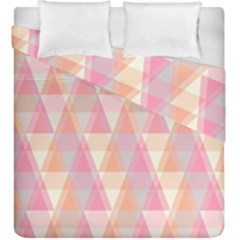 Pattern Triangle Pink Duvet Cover Double Side (king Size) by nateshop