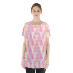 Pattern Triangle Pink Skirt Hem Sports Top by nateshop