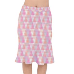 Pattern Triangle Pink Short Mermaid Skirt