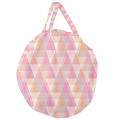 Pattern Triangle Pink Giant Round Zipper Tote