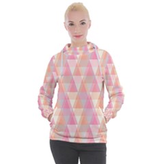 Pattern Triangle Pink Women s Hooded Pullover