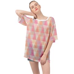 Pattern Triangle Pink Oversized Chiffon Top