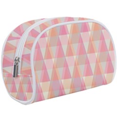 Pattern Triangle Pink Make Up Case (Large)