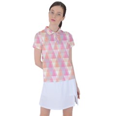 Pattern Triangle Pink Women s Polo Tee