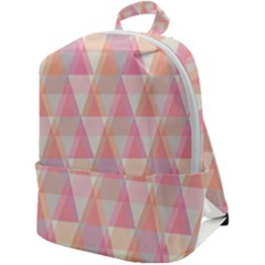 Pattern Triangle Pink Zip Up Backpack