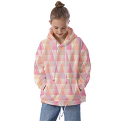 Pattern Triangle Pink Kids  Oversized Hoodie