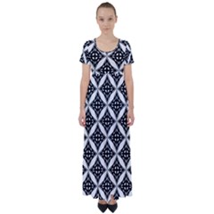 Pattern-black High Waist Short Sleeve Maxi Dress by nateshop