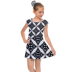 Pattern-black Kids  Cap Sleeve Dress