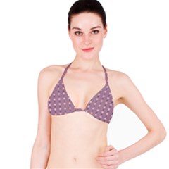 Pattern-puple Box Bikini Top