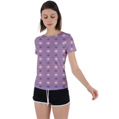 Pattern-puple Box Back Circle Cutout Sports Tee by nateshop