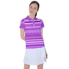 Pattern-purple Lines Women s Polo Tee