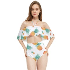 Pineapple Halter Flowy Bikini Set 