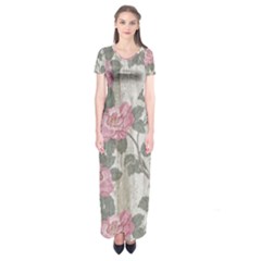 Roses,paint Short Sleeve Maxi Dress by nateshop