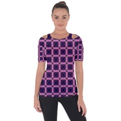 Seamless-box Puple Shoulder Cut Out Short Sleeve Top