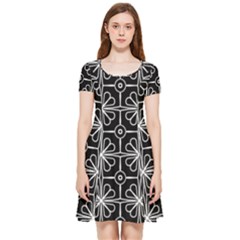 Seamless-pattern Black Inside Out Cap Sleeve Dress by nateshop