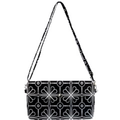 Seamless-pattern Black Removable Strap Clutch Bag