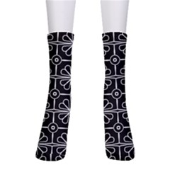 Seamless-pattern Black Crew Socks